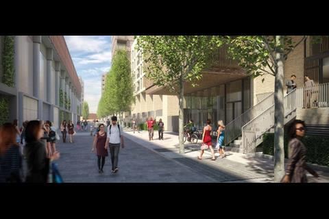 AFC Wimbledon Galliard Homes proposal to redevelop greyhound stadium_new street between stadium and flats